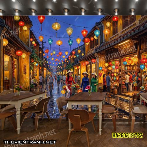 Tranh dán tường phố cổ Hội AnHA260319-7P2 - Tranh tường chất lượng cao